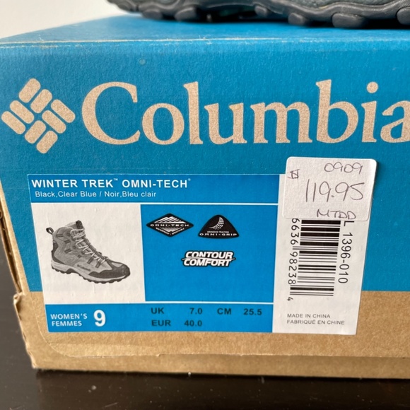 Columbia Winter Trek Omni-Tech / Women’s Size 9 / Black clear blue boots / -32 c - Picture 3 of 12